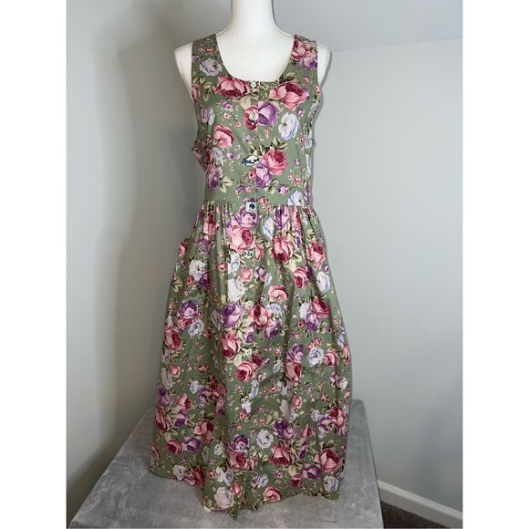 Women’s Vintage Fairy Floral MIDI Dress Large